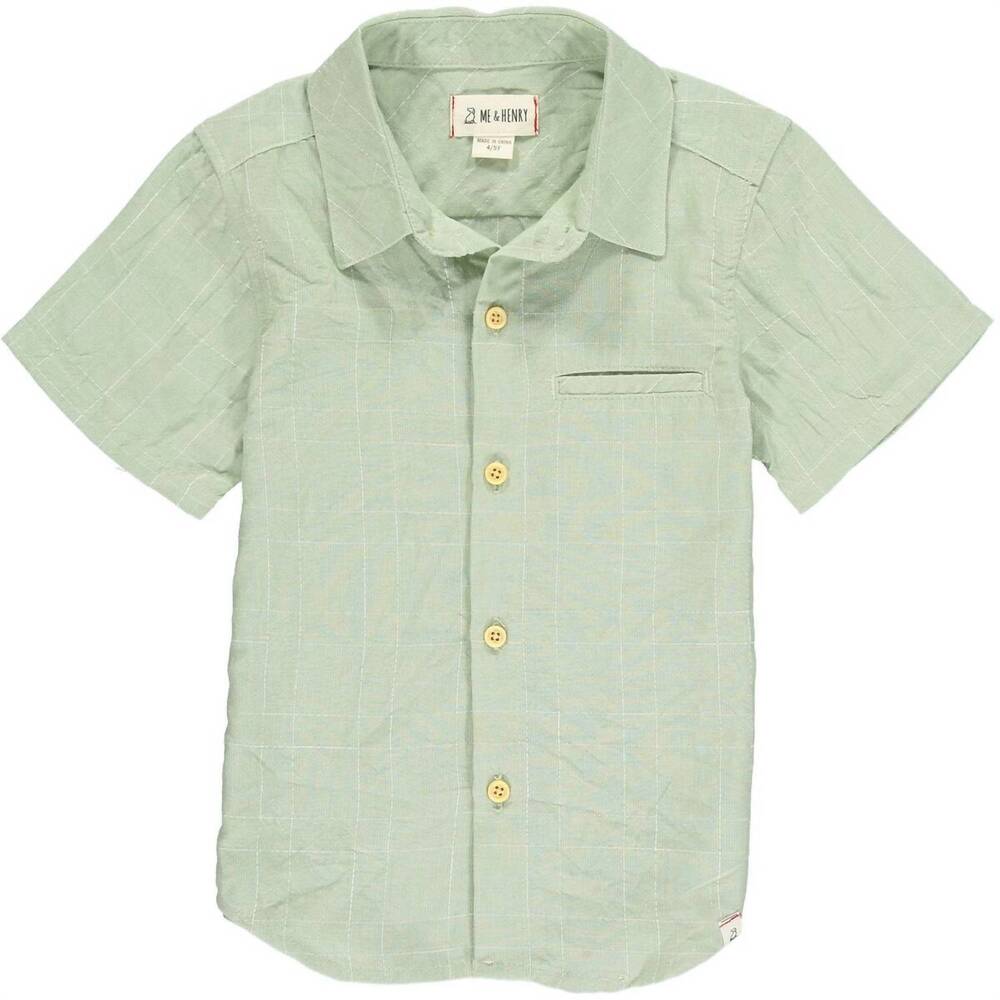 NEW FREECITY boy's newport button down shirt in sage grid